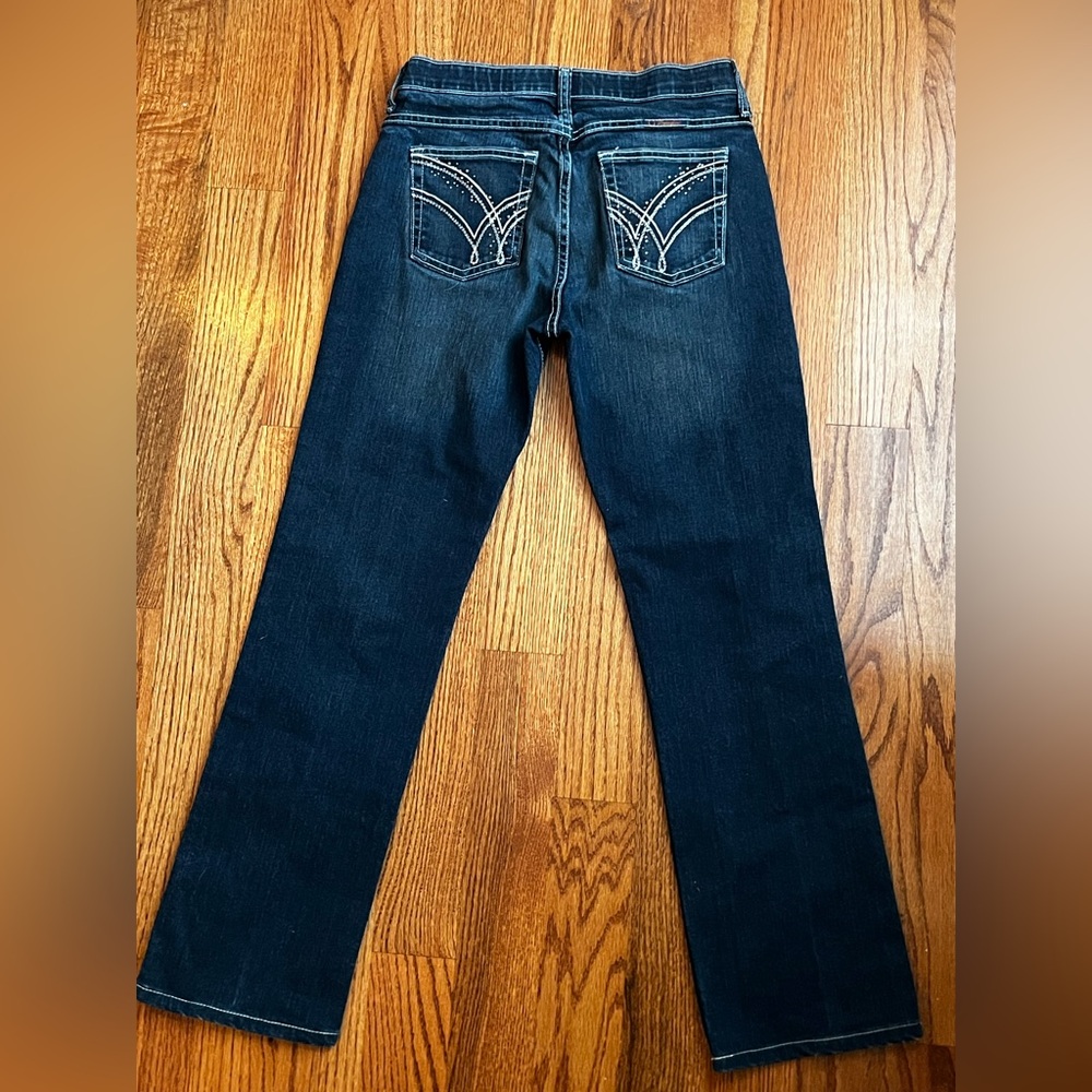 Wrangler Q-Baby Jeans, Women's Size 5/6 x 32, Dark Blue Denim, No Gap Waistband